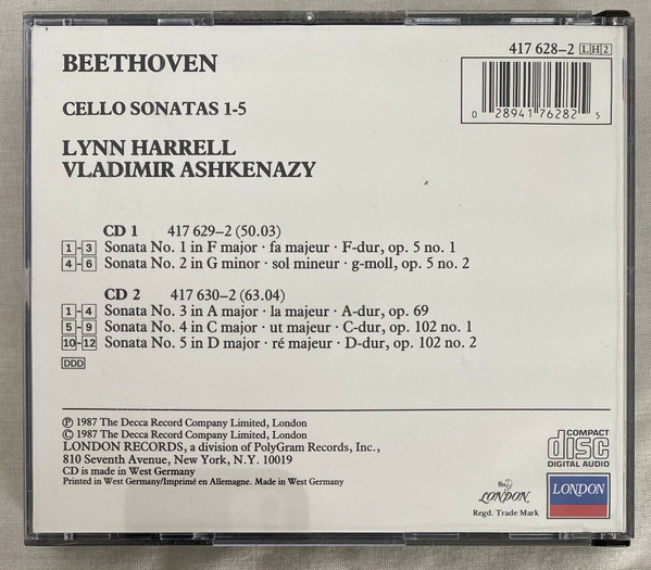 Ludwig van Beethoven, Lynn Harrell, Vladimir Ashkenazy-1