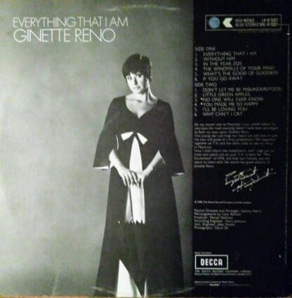 Everything That I Am LP (UK 1970):Ginette Reno - Image 2