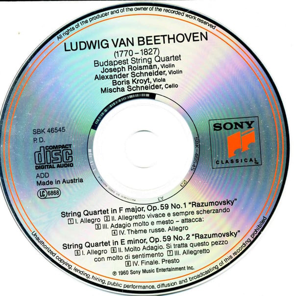 Ludwig Van Beethoven / Budapest String Quartet-2