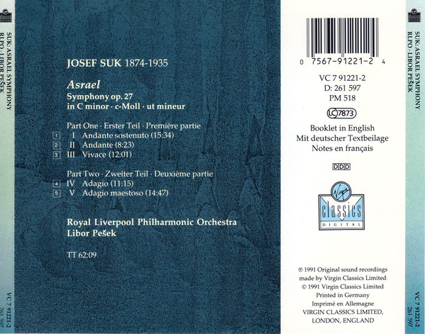 Josef Suk (2), Royal Liverpool Philharmonic Orchestra, Libor Pešek-1