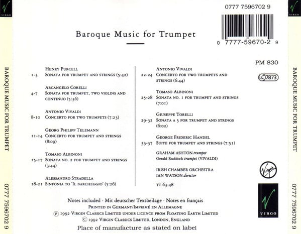 Graham Ashton, Irish Chamber Orchestra - Antonio Vivaldi ・ Henry Purcell ・ Tomaso Albinoni-2