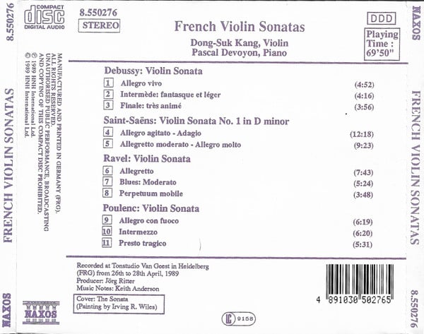 Claude Debussy, Camille Saint-Saëns, Maurice Ravel, Francis Poulenc, Dong-Suk Kang, Pascal Devoyon-1