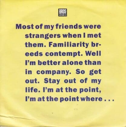 I Quit 7" (UK 1988):Bros