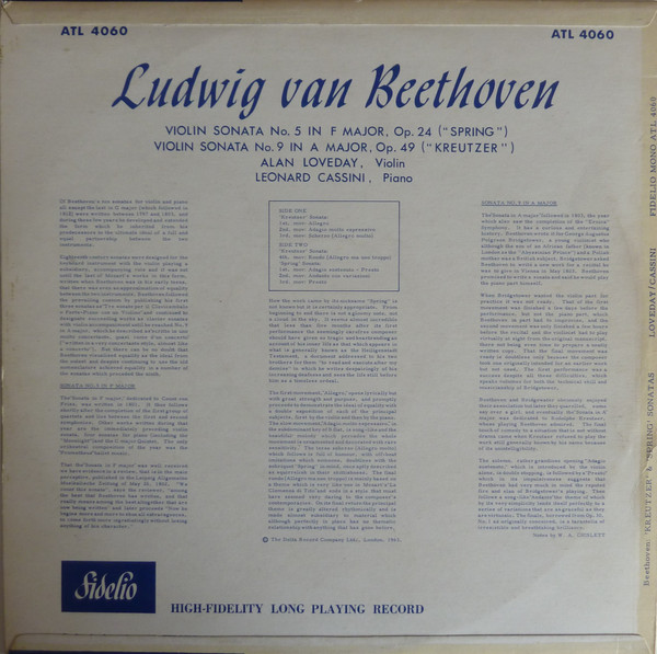 Ludwig Van Beethoven, Alan Loveday, Leonard Cassini-1