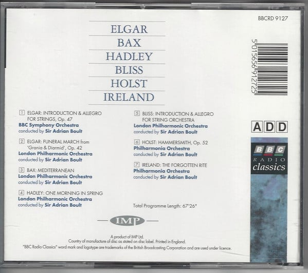 Sir Edward Elgar / Arnold Bax / Patrick Hadley / Arthur Bliss / Gustav Holst / John Ireland — BBC Symphony Orchestra, London Philharmonic Orchestra, Philharmonia Orchestra - Sir Adrian Boult-3