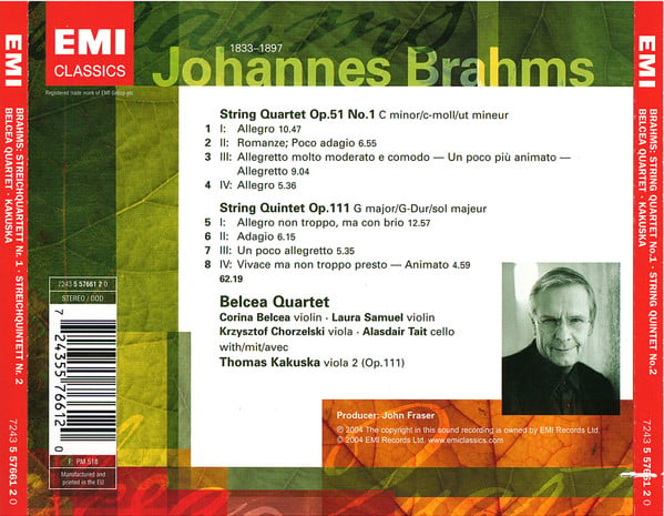 Johannes Brahms : Belcea Quartet, Thomas Kakuska-2