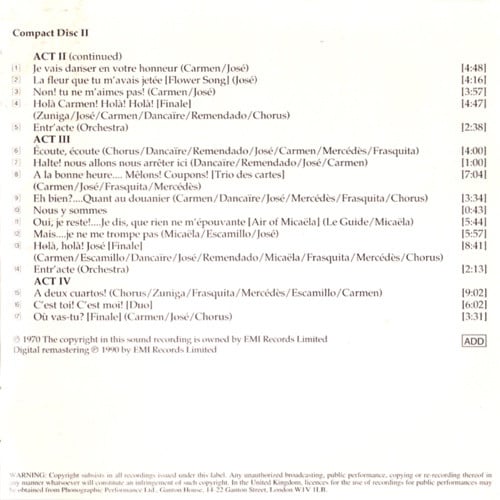 Georges Bizet - Grace Bumbry · Jon Vickers · Mirella Freni · Kostas Paskalis ; Orchestre National De L'Opéra De Paris, Rafael Frühbeck De Burgos-4
