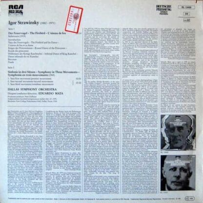 The Firebird - Der Feuervogel - L'Oiseau De Feu / Symphony In Three Movements LP (EU 1980):Stravinsky - Image 2