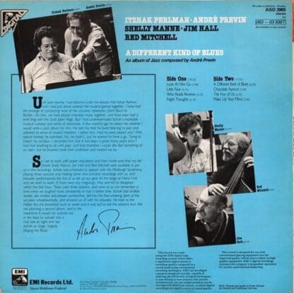 A Different Kind Of Blues LP (UK 1980):Itzhak Perlman - Image 2