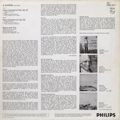 Piano Quartets Op. 23 & 87 LP (UK 1974):Dvořák - Image 2