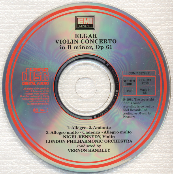 Sir Edward Elgar - Nigel Kennedy, London Philharmonic Orchestra, Vernon Handley-1
