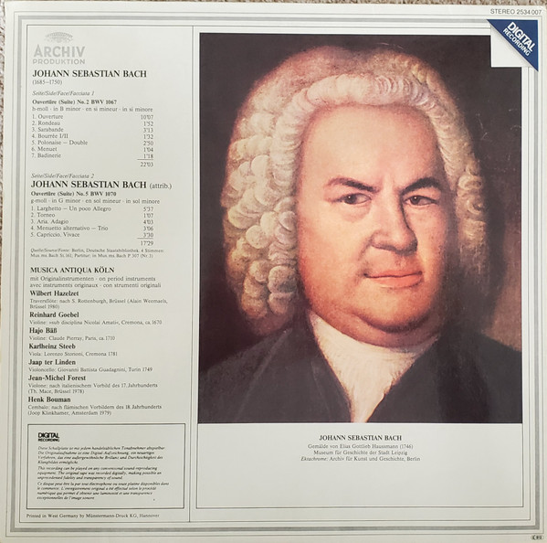 Johann Sebastian Bach, Musica Antiqua Köln, Reinhard Goebel-1