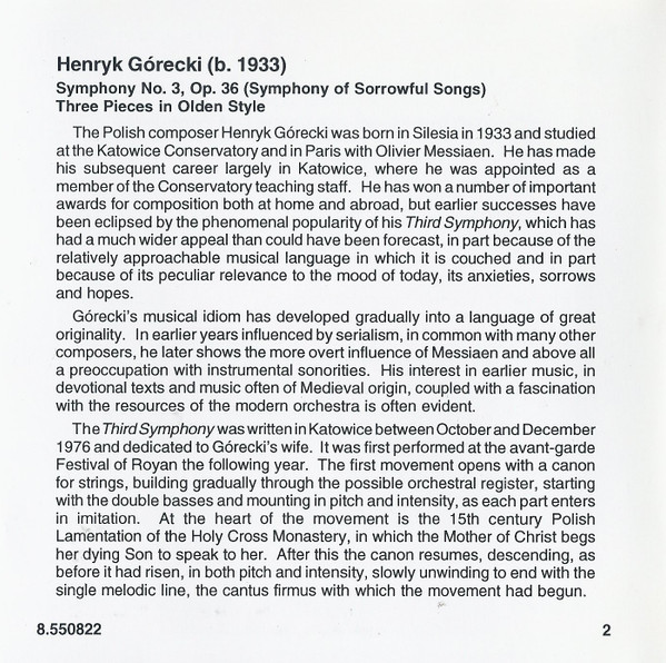 Henryk Górecki - Zofia Kilanowicz, Wielka Orkiestra Symfoniczna Polskiego Radia W Katowicach, Antoni Wit-4