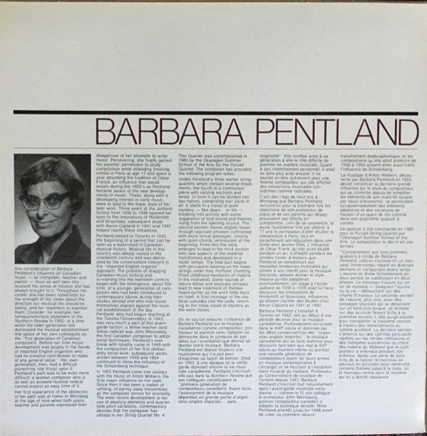 Purcell String Quartet / Barbara Pentland ⦁ Harry Somers-2