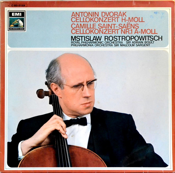 Antonín Dvořák, Camille Saint-Saëns / Mstislav Rostropovich, Royal Philharmonic Orchestra, Sir Adrian Boult / Philharmonia Orchestra, Sir Malcolm Sargent-0