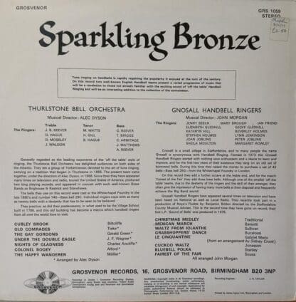 Sparkling Bronze LP (UK 1977):Thurlstone Bell Orchestra - Image 2
