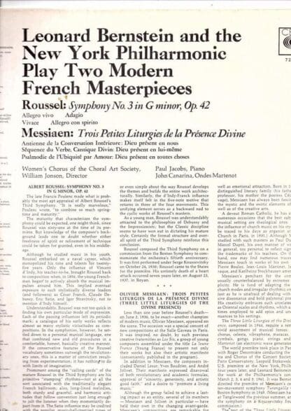 Two Modern French Masterpieces LP (UK 1964):Leonard Bernstein - Image 2