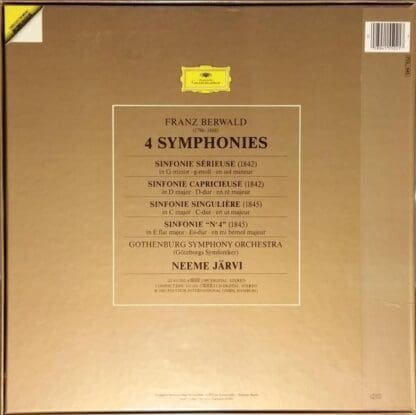 4 Symphonies 2xLP Box (GER 1985):Franz Berwald - Image 2