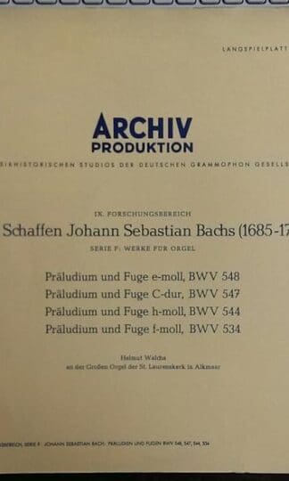 Präludien Und Fugen LP (GER):Johann Sebastian Bach
