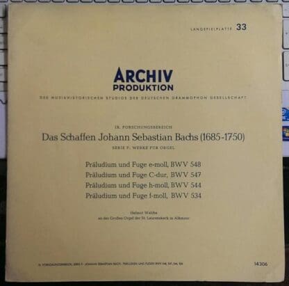 Präludien Und Fugen LP (GER):Johann Sebastian Bach