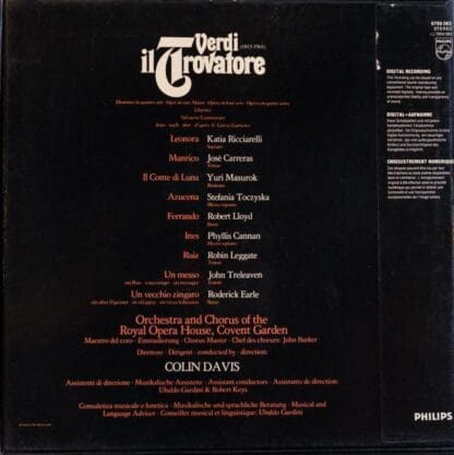 Il Trovatore 3xLP BOX (HOL 1981):Verdi - Image 2