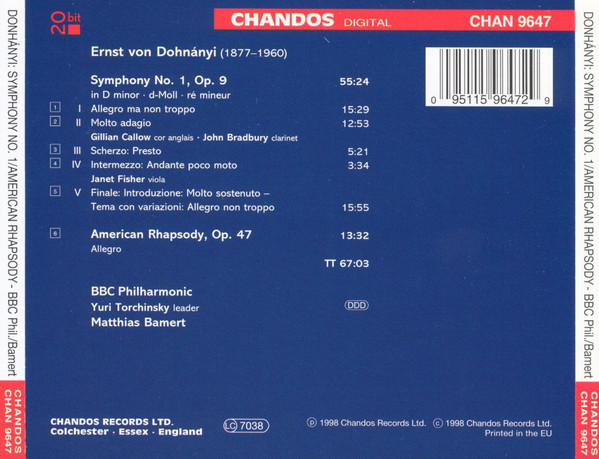 Ernst von Dohnányi - BBC Philharmonic, Matthias Bamert-1