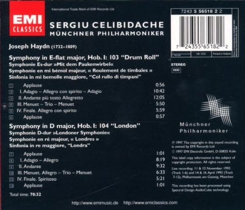 Joseph Haydn, Sergiu Celibidache, Münchner Philharmoniker-1