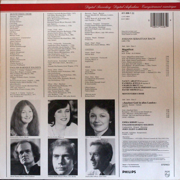 Johann Sebastian Bach - The Monteverdi Choir, The English Baroque Soloists, John Eliot Gardiner, Nancy Argenta, Patrizia Kwella, Charles Brett, Anthony Rolfe Johnson, David Thomas (9) / Emma Kirkby-1