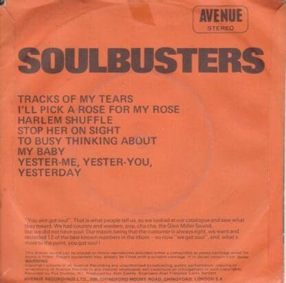Soulbusters (Soul Vol. II) 7" (UK 1971):Alan Caddy Orchestra & Singers - Image 2