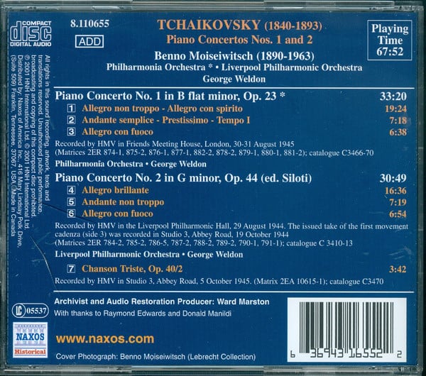 Benno Moiseiwitsch / Pyotr Ilyich Tchaikovsky-1
