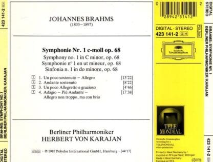 Symphonie No.1 CD (UK 1987):Brahms - Image 2
