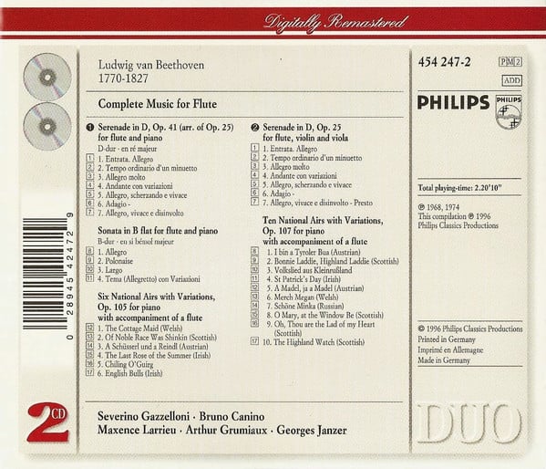 Ludwig van Beethoven - Severino Gazzelloni, Bruno Canino, Maxence Larrieu, Arthur Grumiaux, Georges Janzer-1