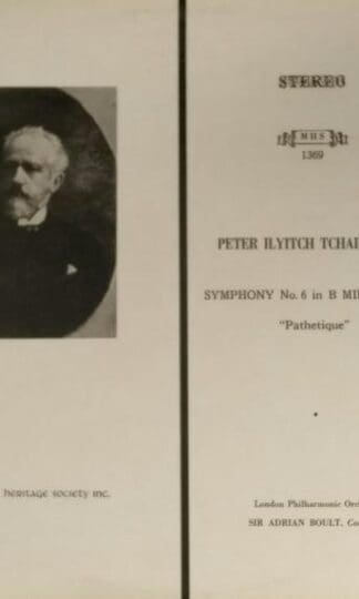 Symphony No. 6 In B Minor, Op. 74 "Pathetique" LP (US 1972):Peter Ilyitch Tchaikovsky