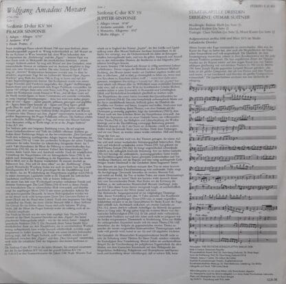 Sinfonie D-dur KV 504 / Sinfonie C-dur KV 551 LP (GDR 1974):Mozart - Image 2