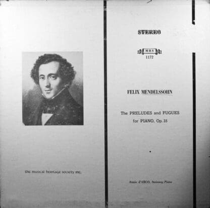 The Preludes and Fugues for Piano, Op. 35 LP (US 1976):Felix Mendelssohn