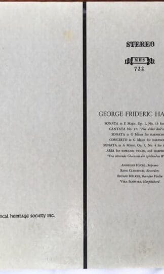 3 Sonatas, Cantata, Concerto & Aria LP (US):Georg Friedrich Händel