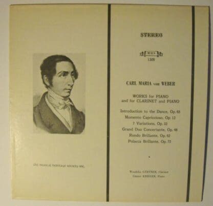 Works For Piano And For Clarinet And Piano LP (US):Weber
