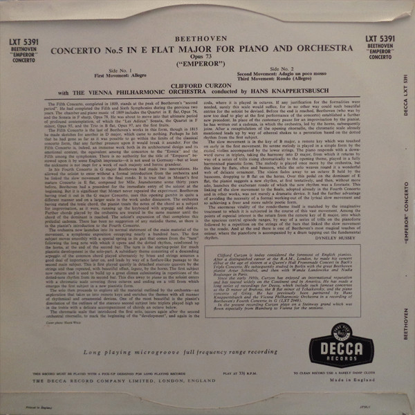 Clifford Curzon, Ludwig van Beethoven, Wiener Philharmoniker ∙ Hans Knappertsbusch-1