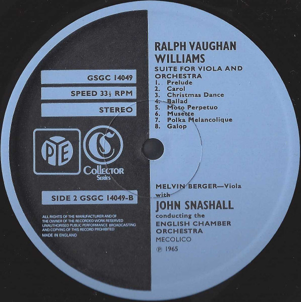 Robert Starer / Ralph Vaughan Williams, Melvin Berger, John Snashall, English Chamber Orchestra-3