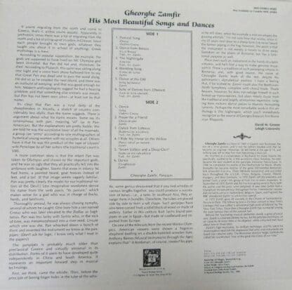 His Most Beautiful Songs And Dances LP (US 1984):Gheorghe Zamfir - Image 2