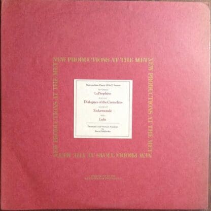 New Productions At The Met: 1976-77 Season LP (US 1977):Giacomo Meyerbeer