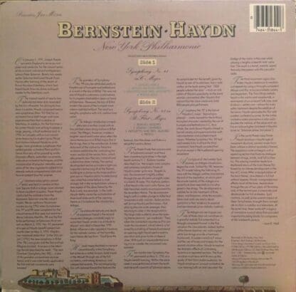 Symphony No. 97 In C Major / Symphony No. 98 In B-Flat Major LP (US 1980):Bernstein - Image 2