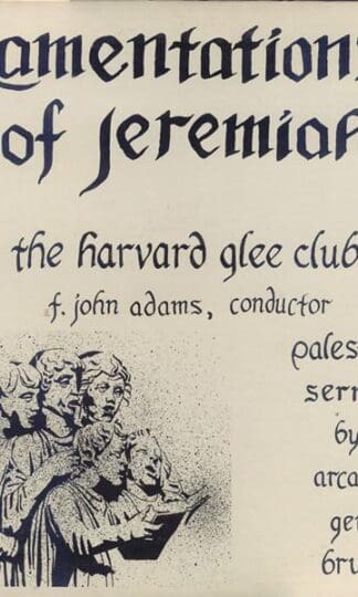 Lamentations Of Jeremiah LP (US 1976):The Harvard Glee Club