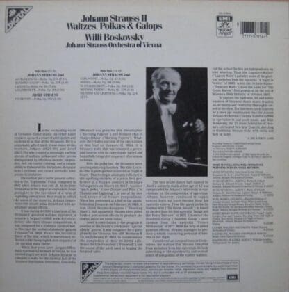 Waltzes. Polkas & Galops LP (US 1981):Johann Strauss Jr. - Image 2
