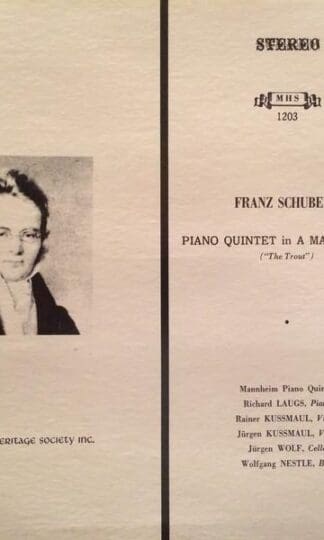 Piano Quintet in A Major, Op.114 ("The Trout") LP (US):Franz Schubert