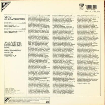 Four Sacred Pieces LP (US 1983):Verdi - Image 2