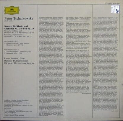 Klavierkonzert Nr. 1 B-Moll LP (GER 1976):Tschaikowsky - Image 2