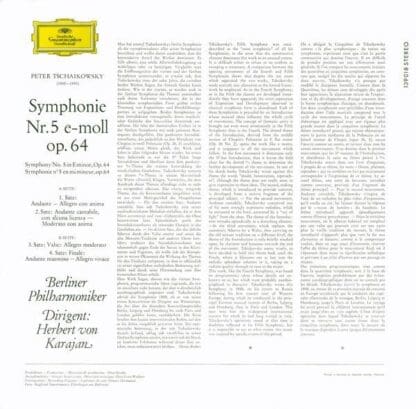 Symphonie Nr. 5 E-moll, Op.64 LP (GER 1973):Peter Tschaikowsky - Image 2