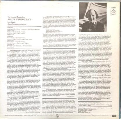 The German Harpsichord: Chromatic Fantasy And Fugue, Three Toccatas, Prelude And Fugue LP (US 1972):Bach - Image 2