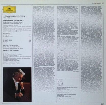 Symphonie Nr. 5 LP (GER 1977):Beethoven - Image 2